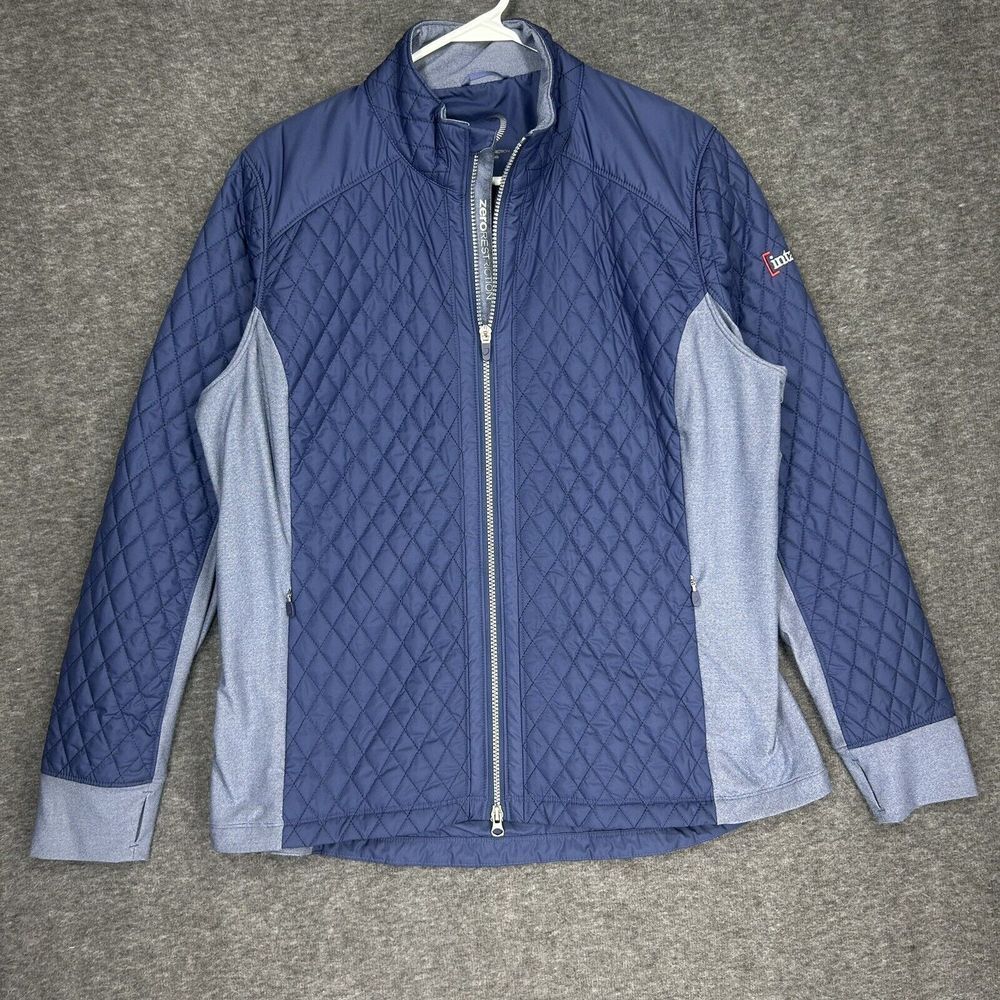 Zero Restriction Quilted Jacket‎ Womens XL Blue gray Full Zip Long sleeve Golf